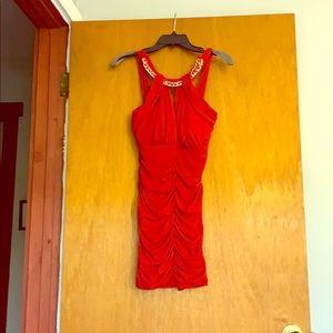 red tight formal dress